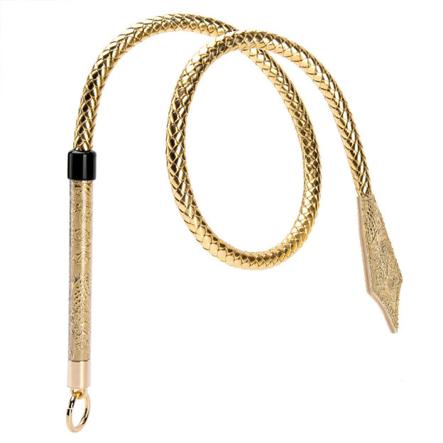 Elite Long-Reach Faux Leather Whip – 96.5cm Design - Golden - image 4