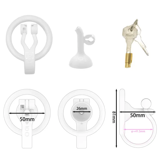 3D Printed Inverted Chastity Cage - White - 50mm - image 7