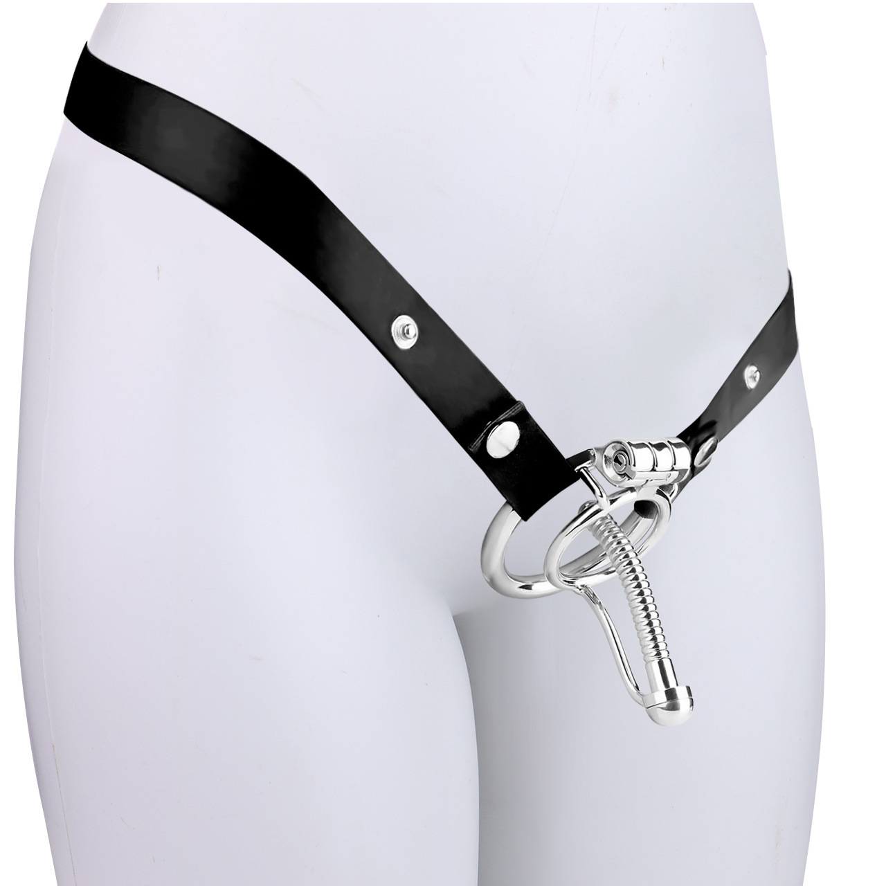 Steel Urethral Chastity Cage With Belt ( 3 Color )-WeLovePlugs