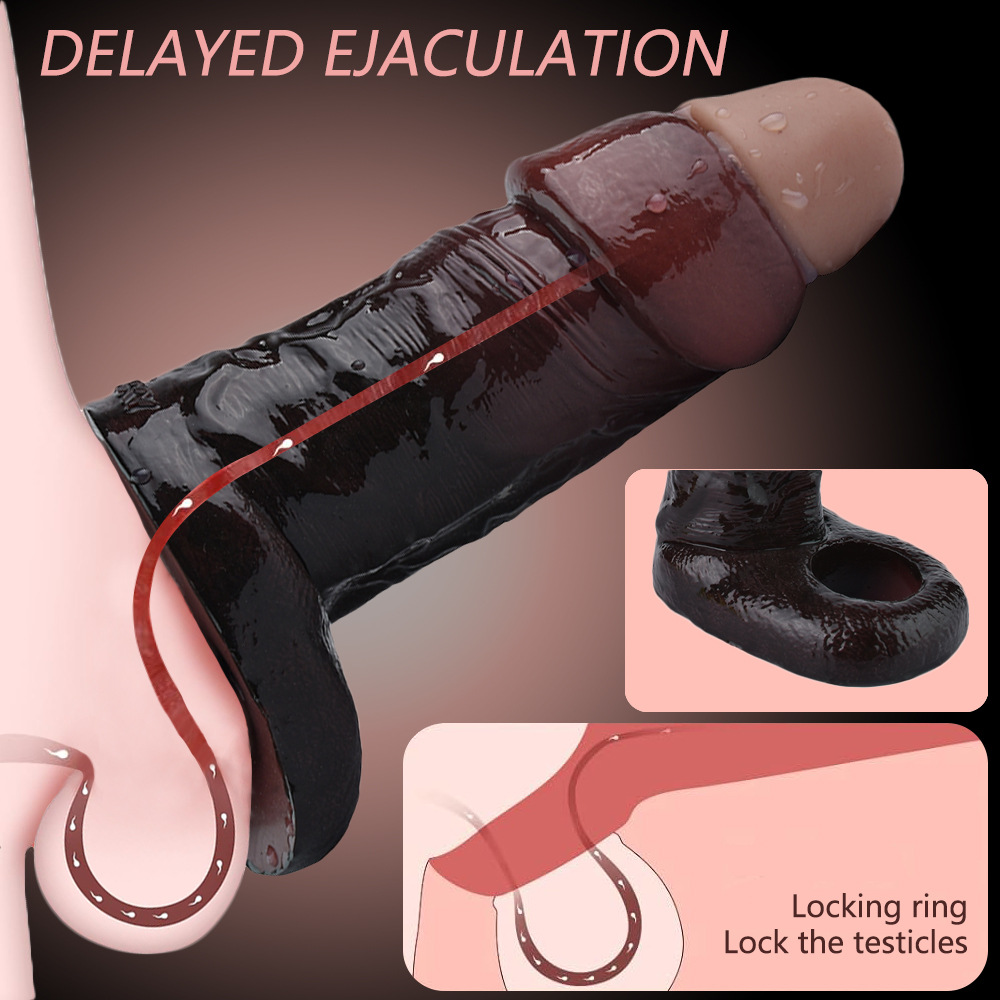 SensuSheath Realistic Black Big Penis Sleeve-WeLovePlugs