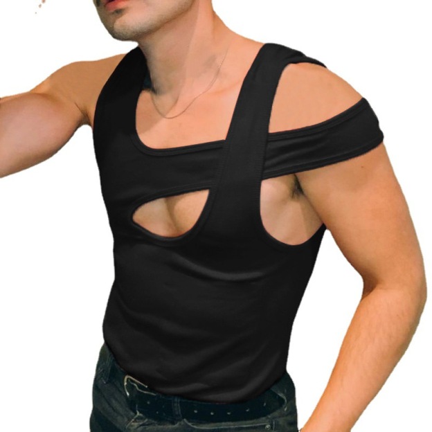 Irregular Tank Tops Sleeveless - Black - L - image 2