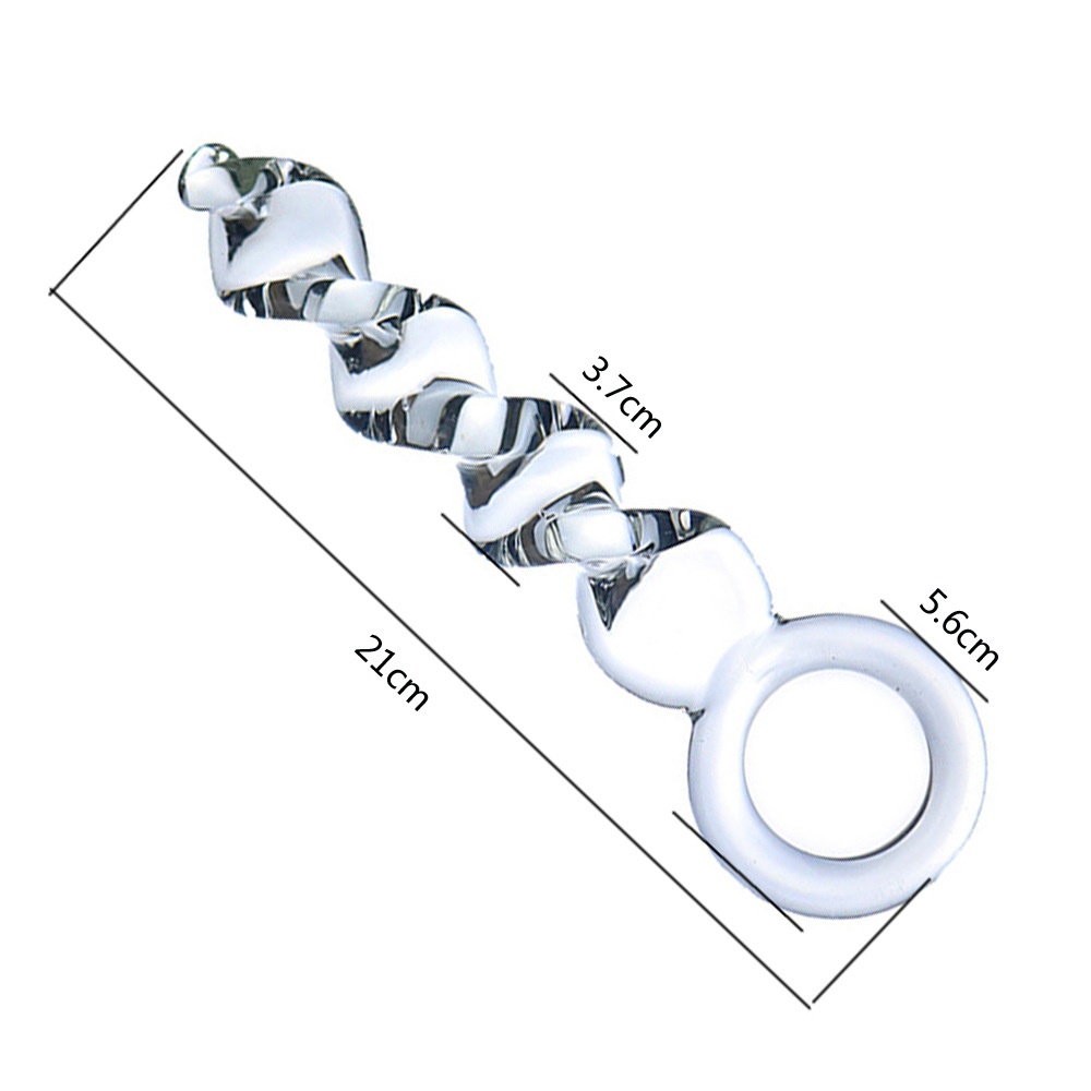 Crystal Touch: Temperature Play Glass Butt Plug - Transparent - image 1