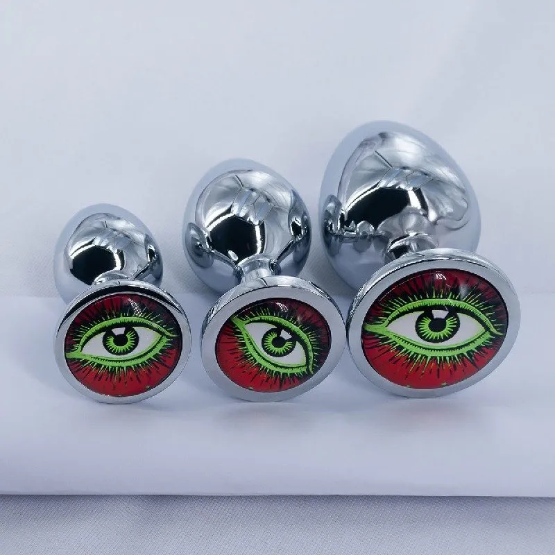 3-Round Jewel Butt Plug - Green - image 1