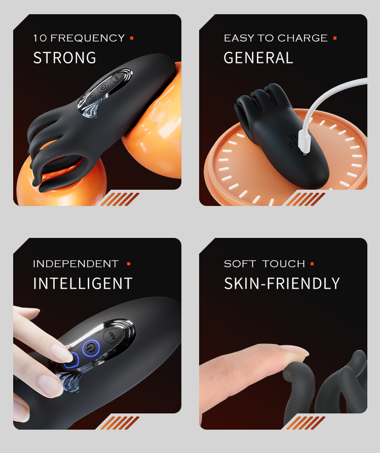 Octopus 6-Finger Glans Penis Massager with 10 Vibration Stroker-WeLovePlugs