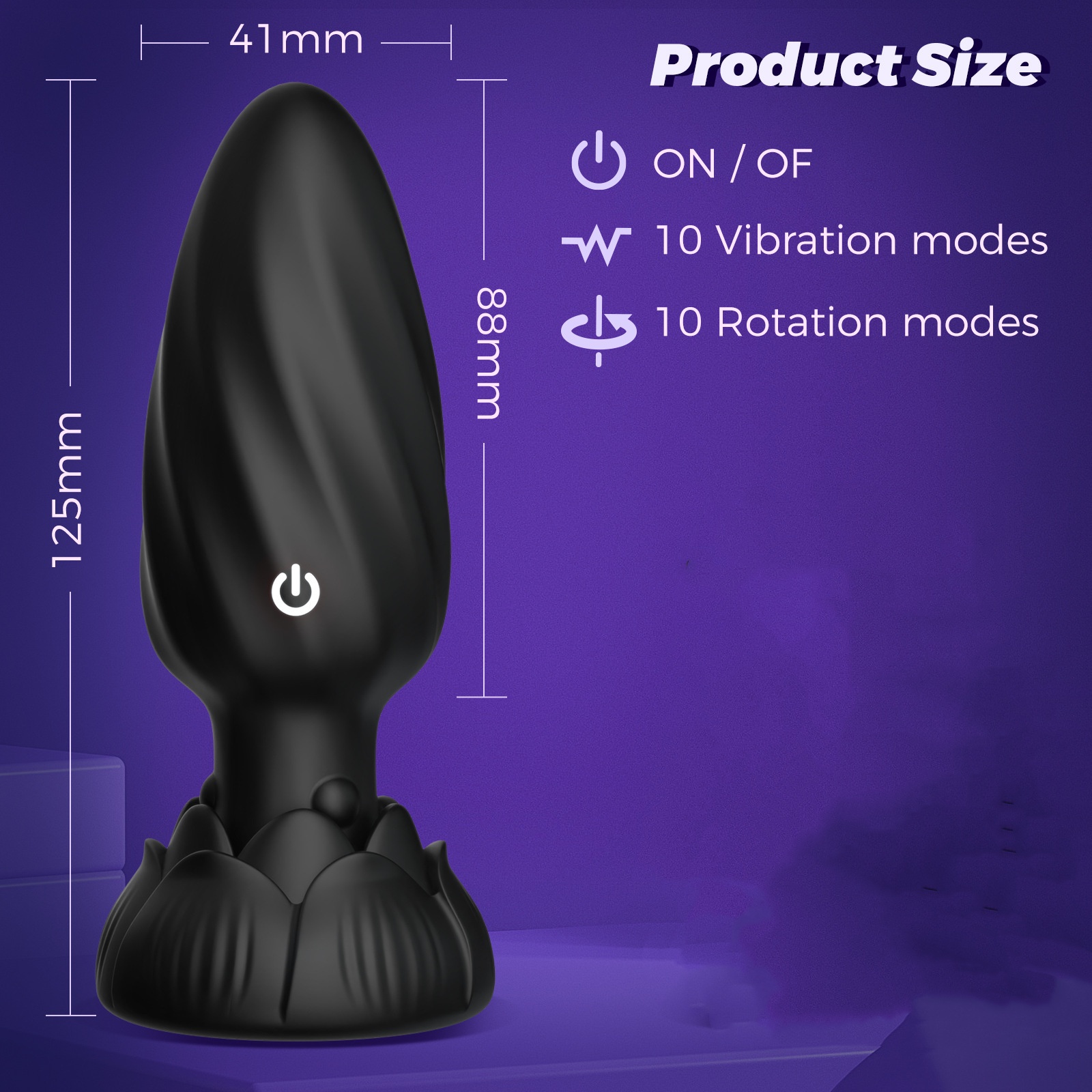 App Remote Control Vibrating Rotating Silicone Butt Plug 