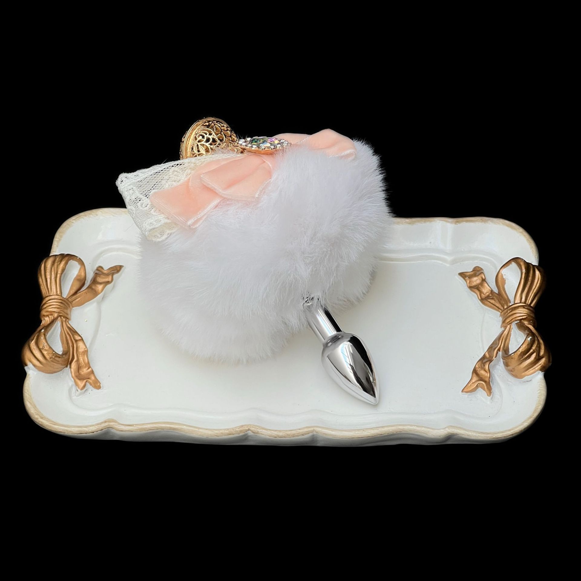 Luxury Bunny Tail Plug Set – 10 cm Plush Tail with Detachable Bow Bell - image 6