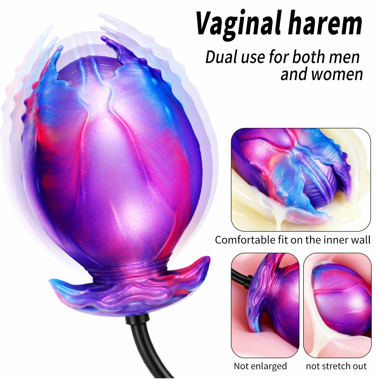 Inflatable Petal-Shaped Silicone Butt Plug with Air Pump - image 3