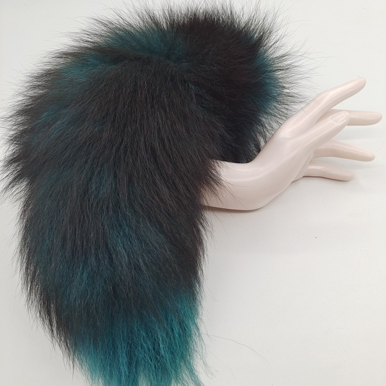 Aurora Green Handmade Detachable Plug Fox Tail - 50cm - image 3