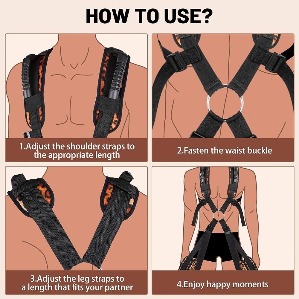 Leopard Print Wearable Sex Swing & Bondage Slave Bdsm Set - image 2