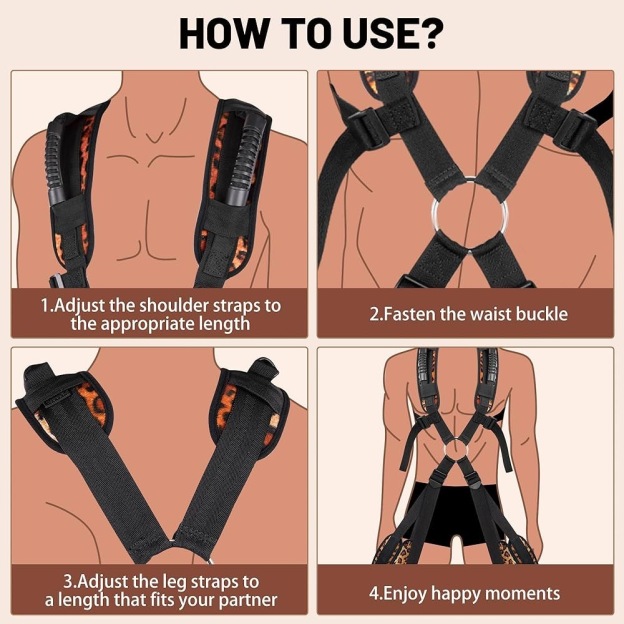 Leopard Print Wearable Sex Swing & Bondage Slave Bdsm Set - image 2