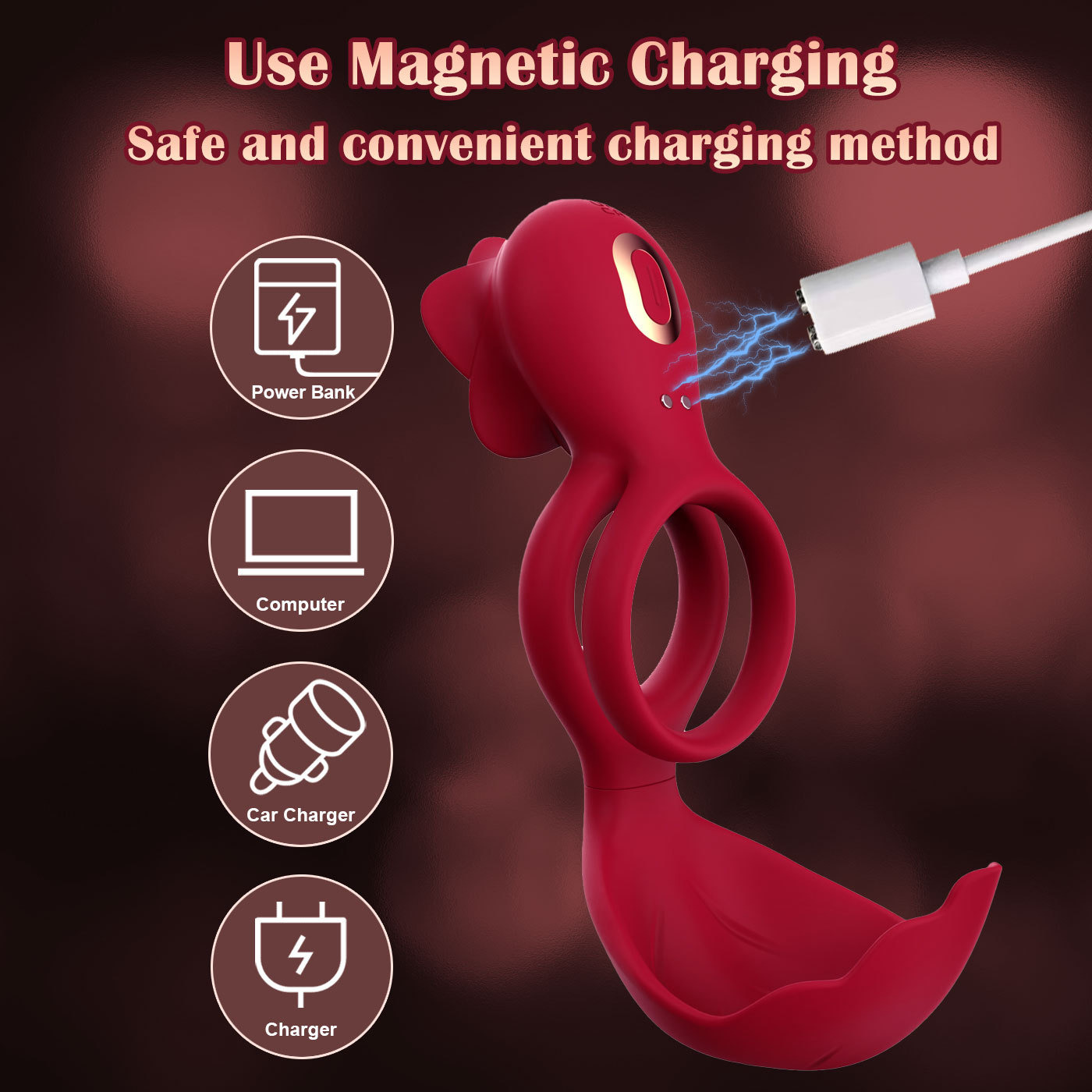 10-mode Vibrating Clit Licking Cock Ring With Balls Massager-WeLovePlugs