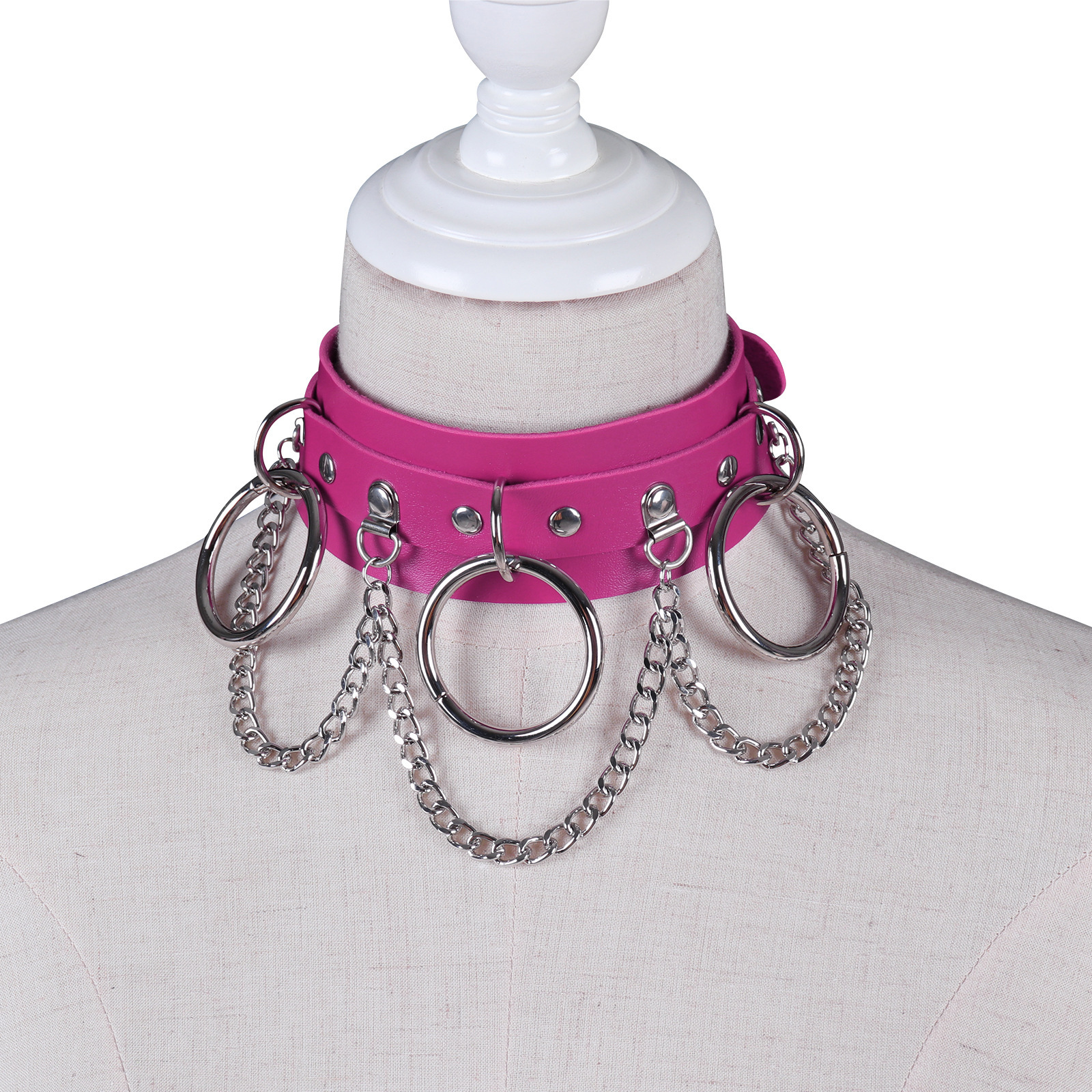 Unisex Punk PU Leather Rock SM Choker-WeLovePlugs