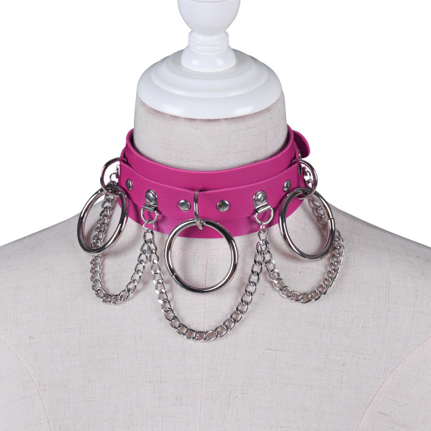 Unisex Punk PU Leather Rock SM Choker-WeLovePlugs