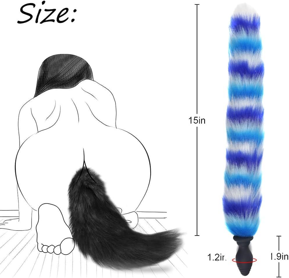 Multicolor Fox Tail Light Up Butt Plug with Remote