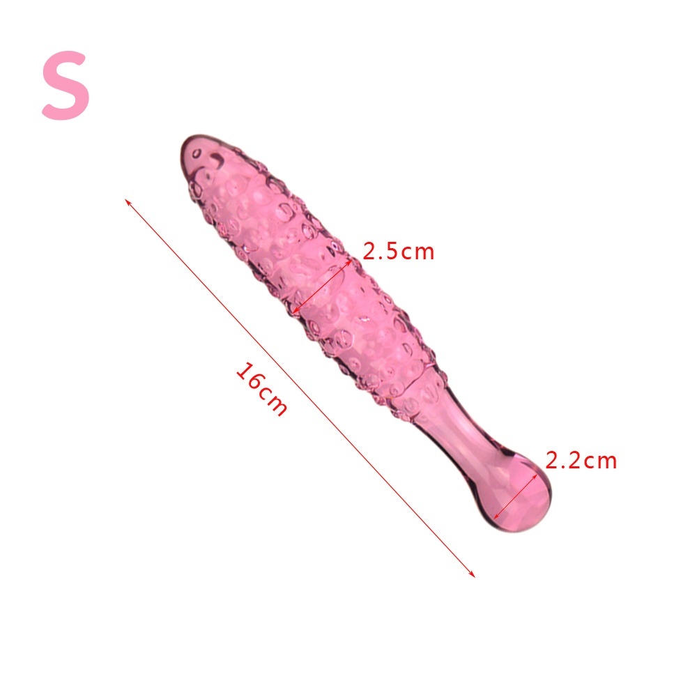 Cucumber Shaped Glass Butt Plug Beaded Dildo