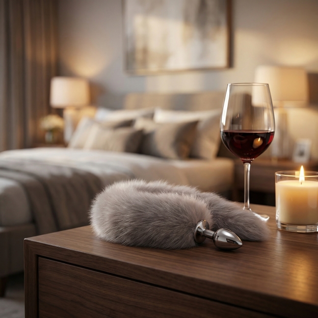 Gray Fox Tail Butt Plug • 18.1 Inch Tail - image 3