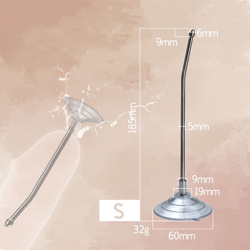 Stainless Steel Urethral Sound with Suction Bottom -WeLovePlugs
