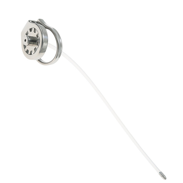 Thickened Stainless Steel Chastity Cage with 11.8-Inch Catheter – 4 Ring Sizes-WeLovePlugs