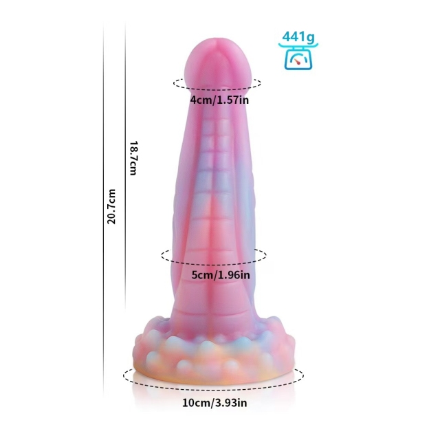 8.14'' Anal Glow In The Dark Dildo with Suction Cup - Multicolor - image 7