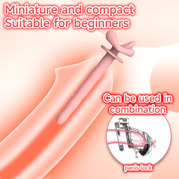 2.95'' Pink Tongue Silicone Urethral Sound Rod Penis Plug-WeLovePlugs