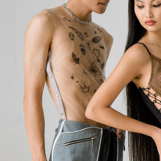 Tattoo Style Mesh Top - image 5