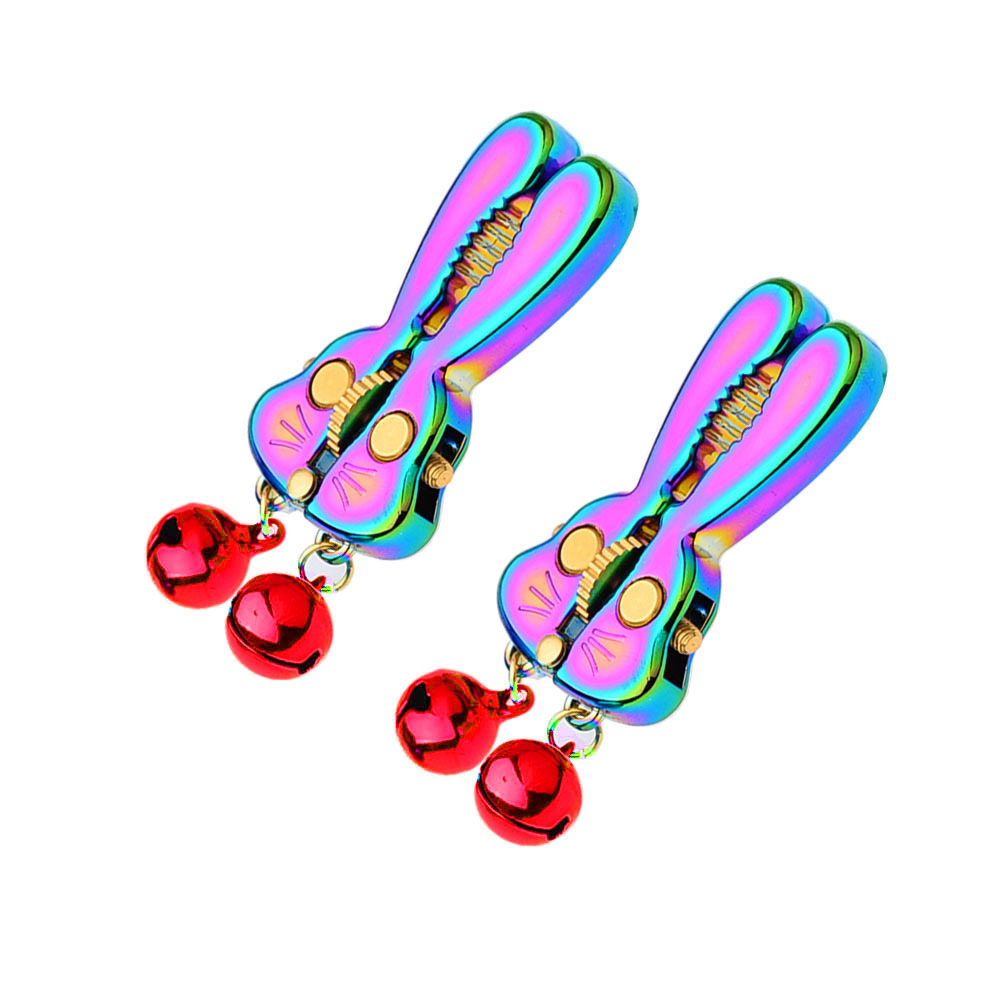 Adjustable Bunny Nipple Clamps – Sensory Play with Bells & BDSM Gear Control-WeLovePlugs