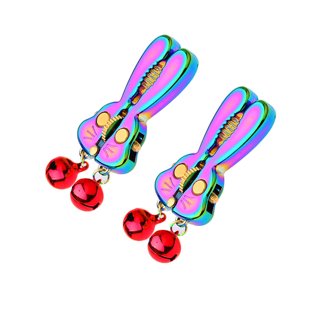 Adjustable Bunny Nipple Clamps – Sensory Play with Bells & BDSM Gear Control-WeLovePlugs
