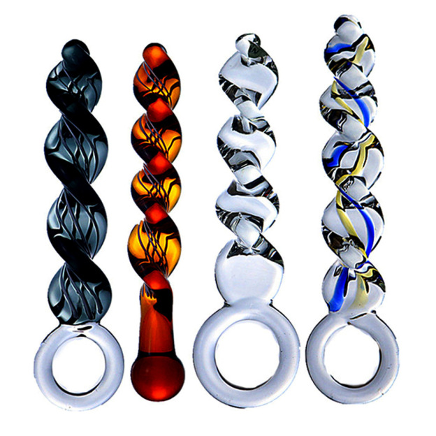 Crystal Touch: Temperature Play Glass Butt Plug Dildo-WeLovePlugs