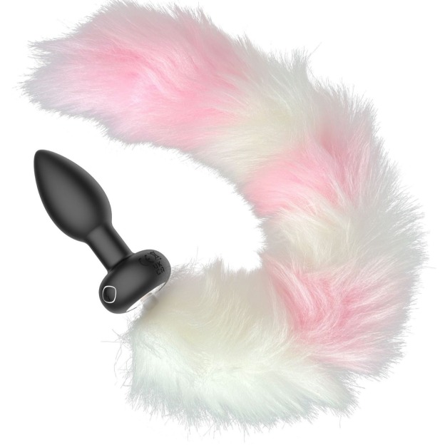 19.68" Long Slim Vibrating Fox Tail Plug With Remote Control - image 1