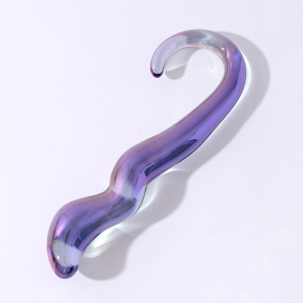 Iridescent Glass G-Spot Dildo Wand – Elegant Body-Safe Butt Plug-WeLovePlugs