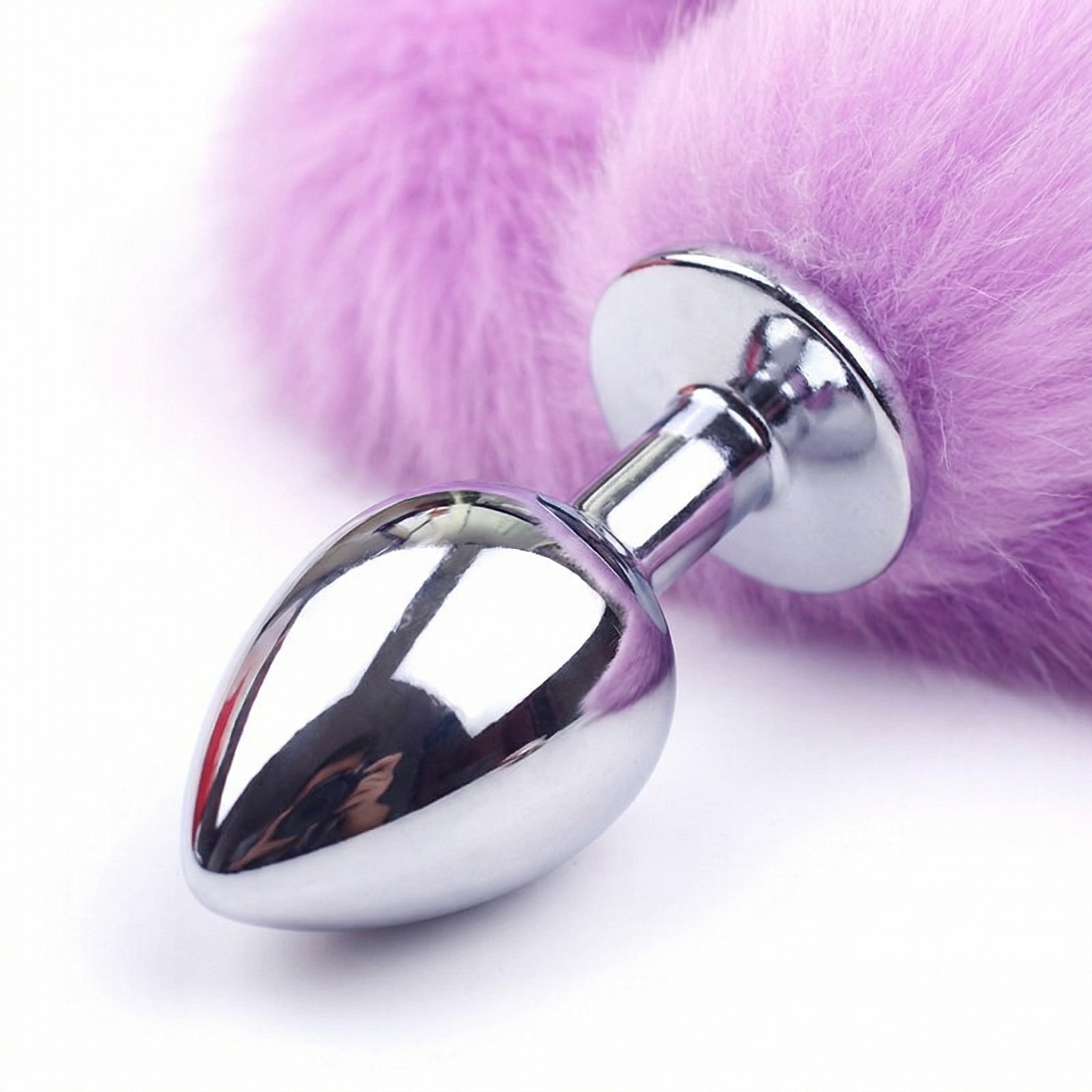 Purple Fox Tail Butt Plug • 18.1 Inch Tail - image 4