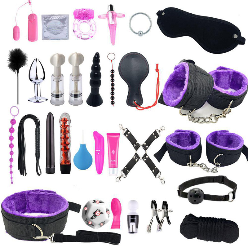 Bdsm Bed Straps Restraints Sex  30 Pcs Set - Purple - image 2