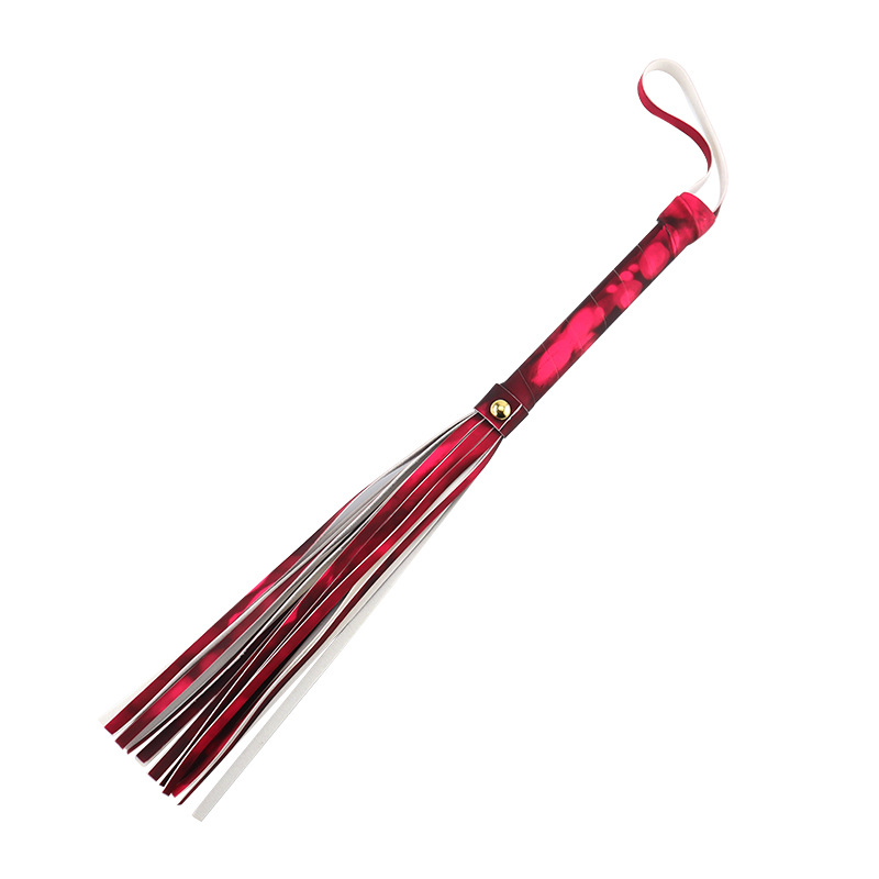 Tassel Leather Whip Heat-reactive Color-changing - Wine - image 2