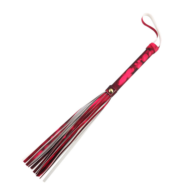 Tassel Leather Whip Heat-reactive Color-changing - Wine - image 2