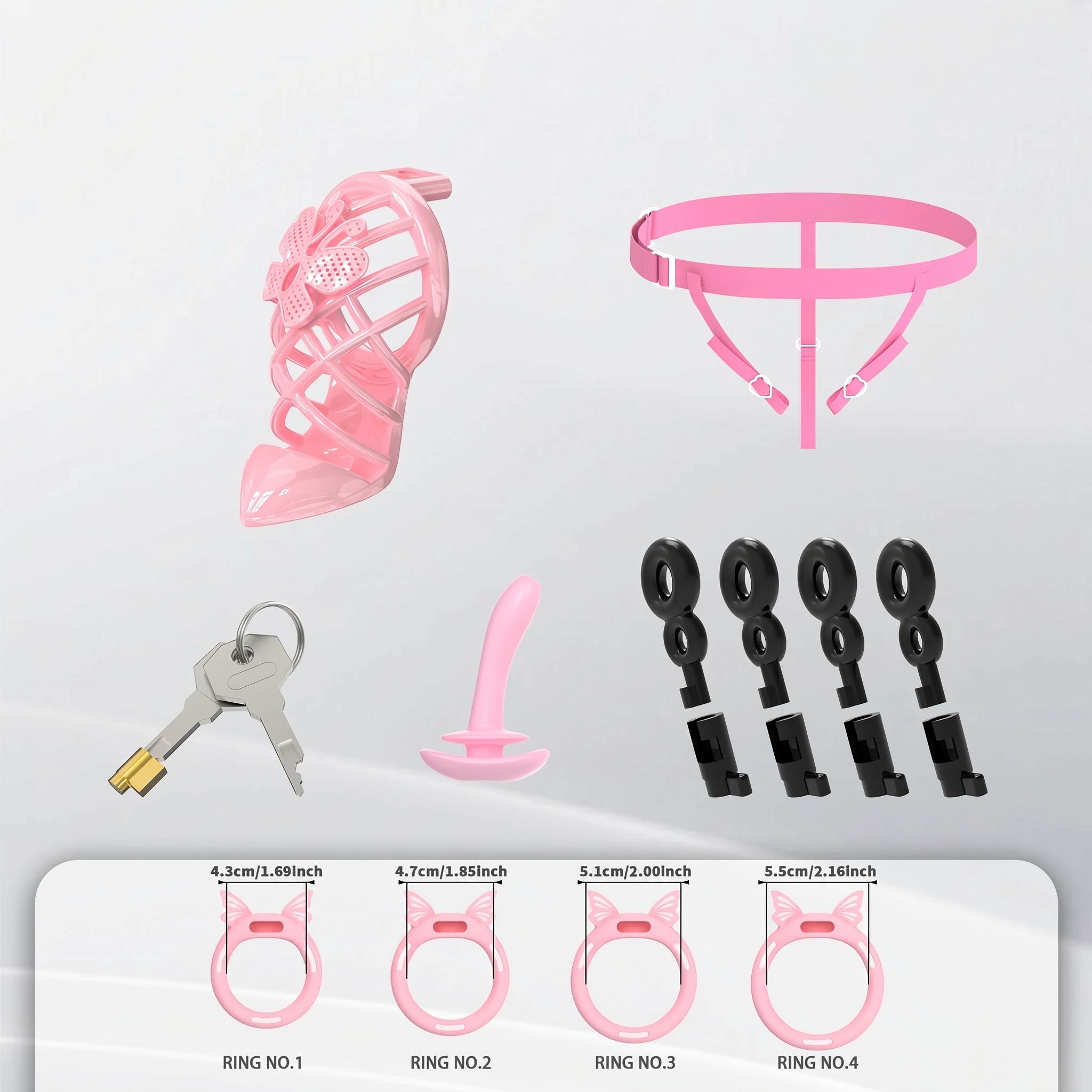 Invisible Butterfly Chastity Cage - Pink - M - image 4
