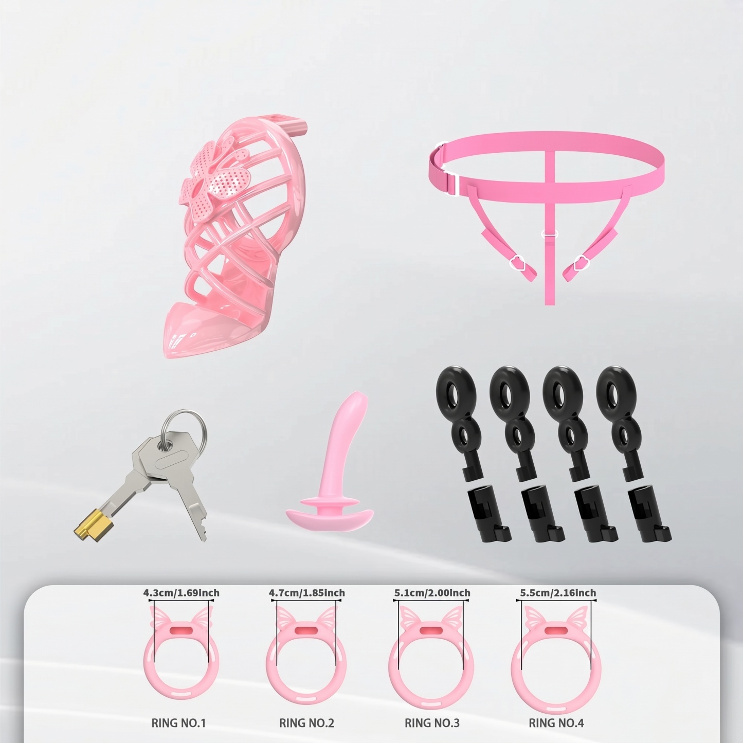 Invisible Butterfly Chastity Cage - Pink - M - image 4