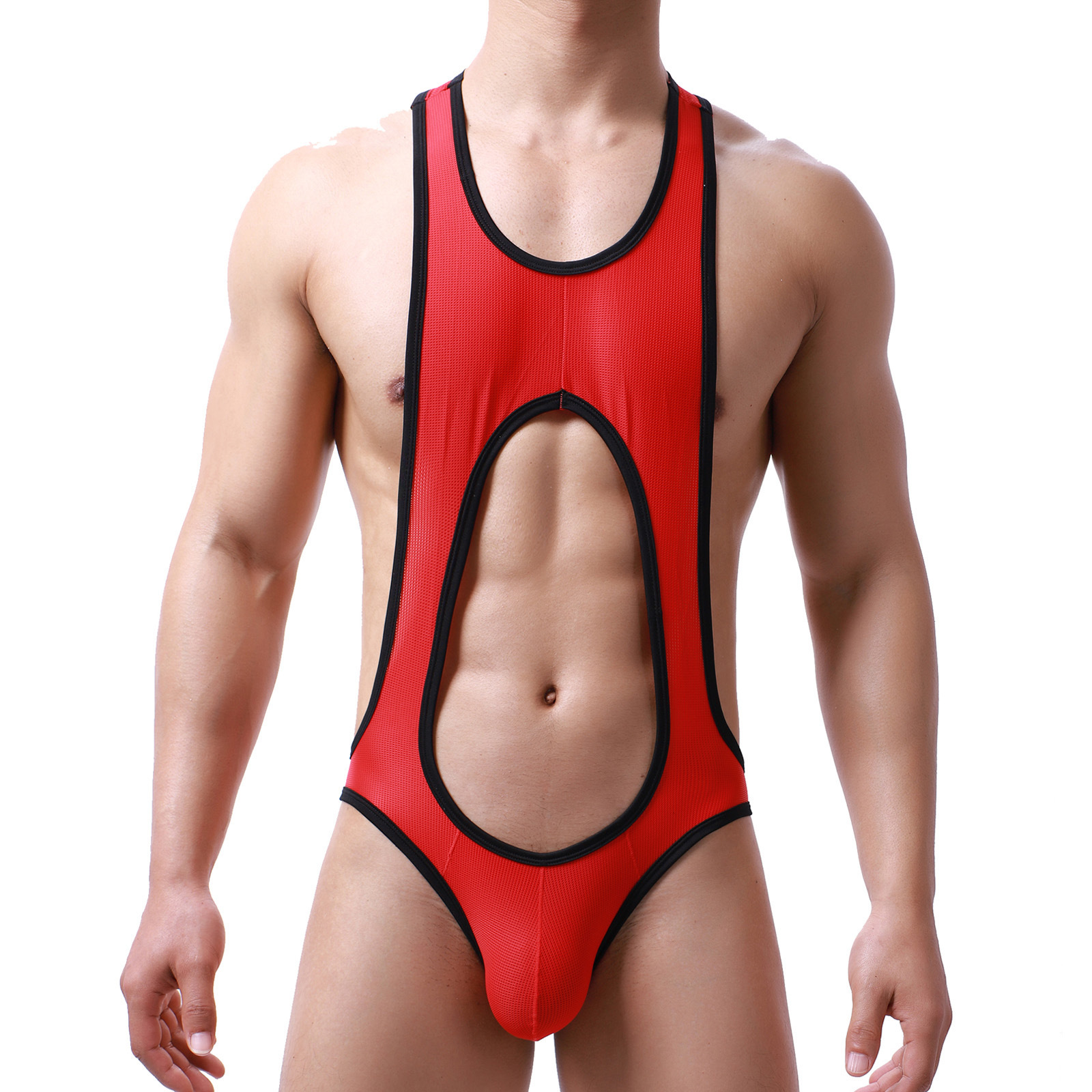 Jockstrap Backless Men Leotard - Red - 2XL - image 2