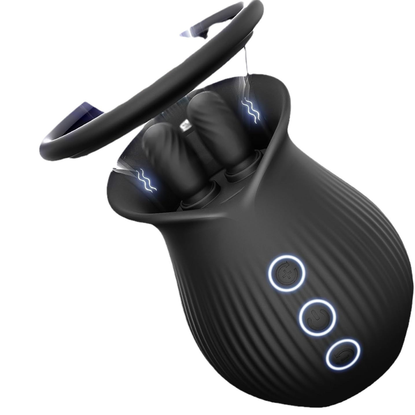 3 in 1 Rose Clit Licking Sucking Toy With 2 Suction Cups-WeLovePlugs