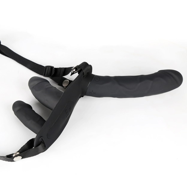 Lesbian Triple-Power Strap-On Vibrating Dildo