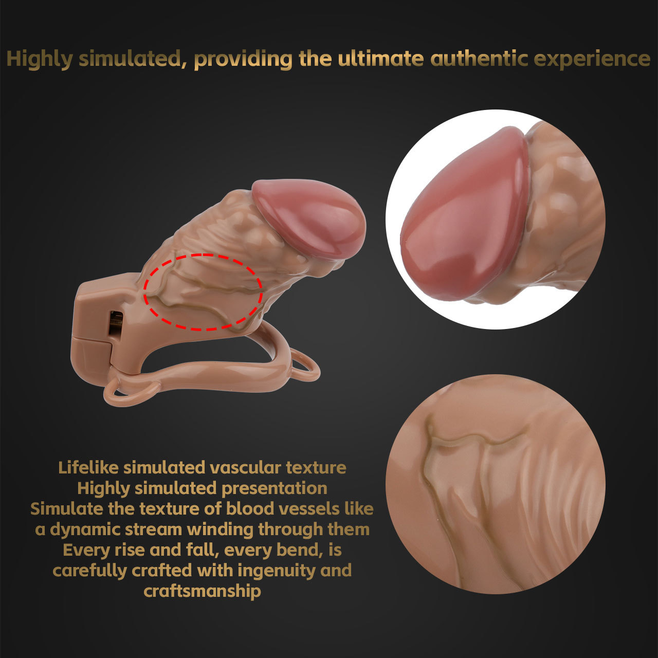 Realistic Phallic Chastity Cage - Breathable Resin Restraint-WeLovePlugs