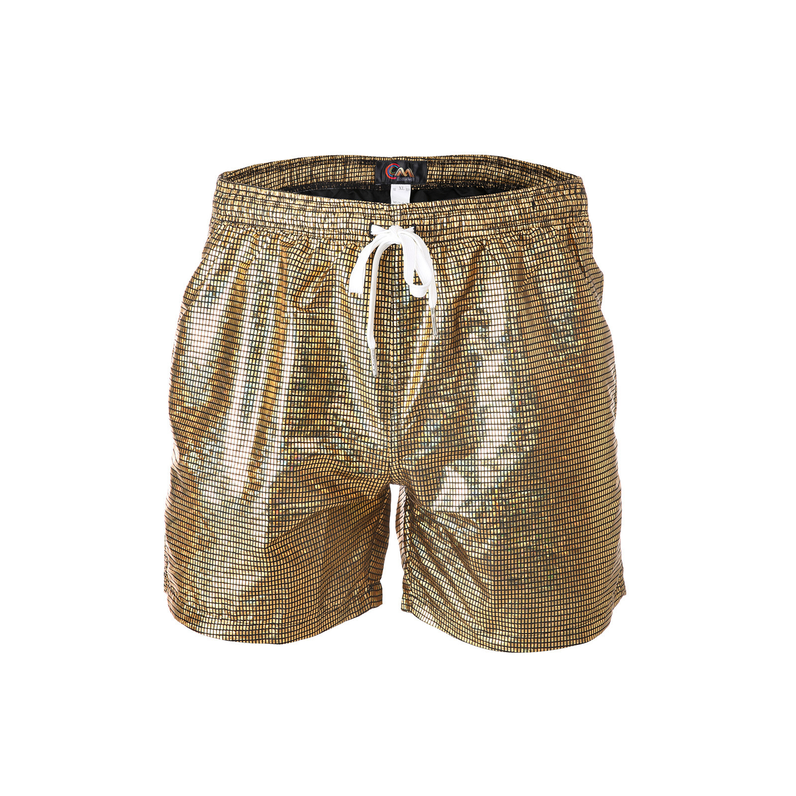 Men Shorts Wet Look Beach Pants - Golden - 2XL - image 16
