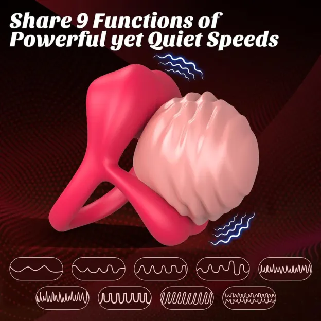 Rose Vibrating Cock Ring with Sexy Licking Clitoris-WeLovePlugs