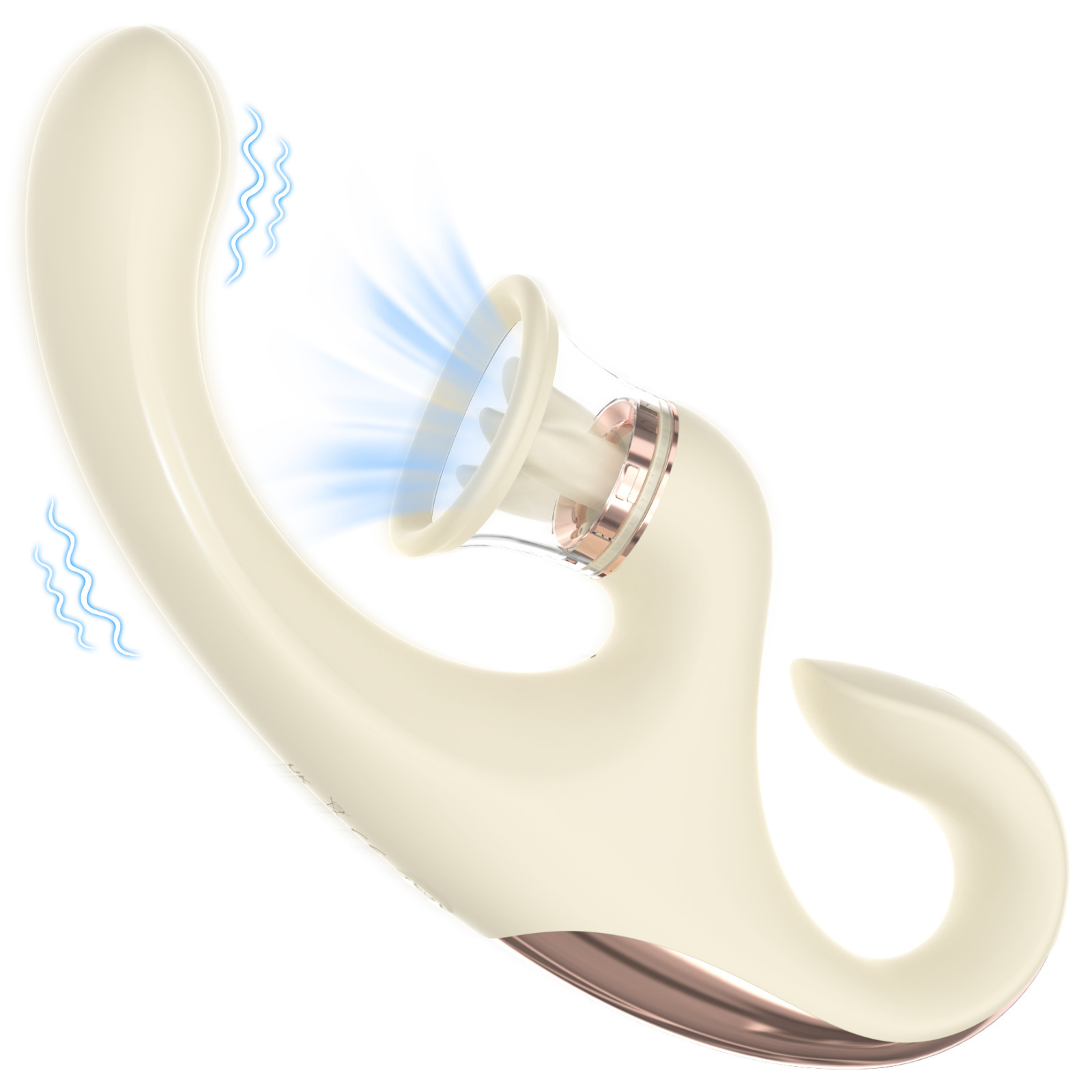 9+9 Dual Stimulation Clitoral Suction & G-spot Vibrator - Beige - image 4