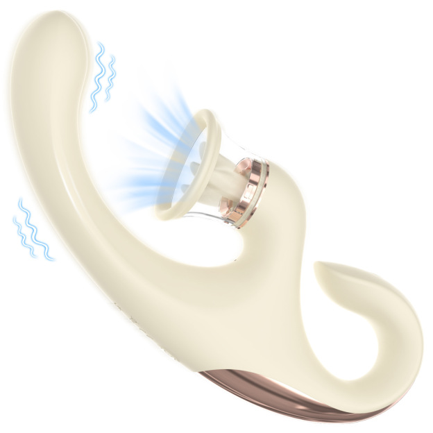 9+9 Dual Stimulation Clitoral Suction & G-spot Vibrator - Beige - image 4