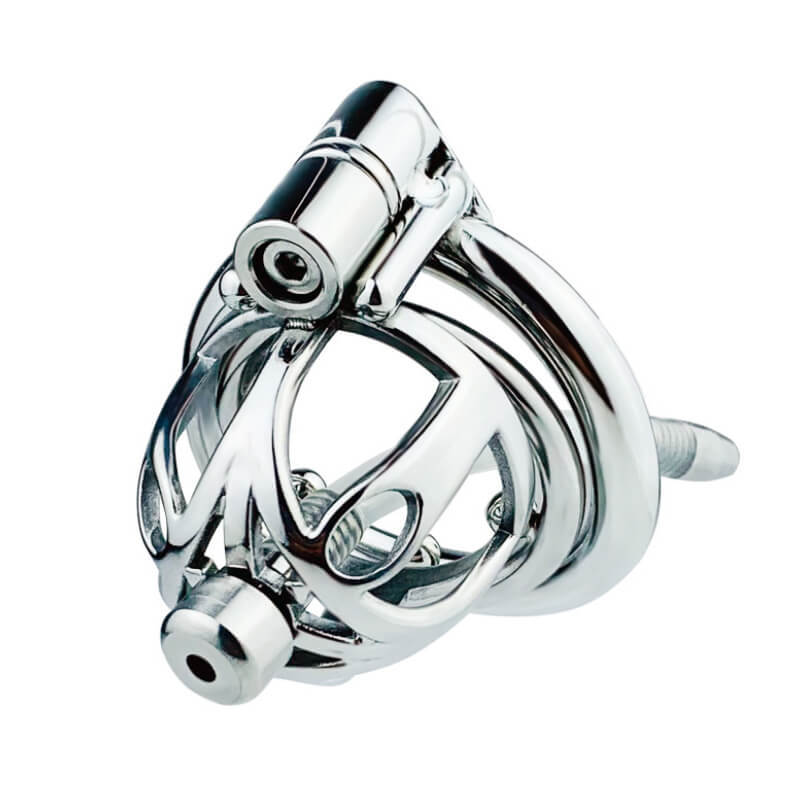 Keyless Anti-pullout Permalock Chastity Cage with Urethral Tube-WeLovePlugs
