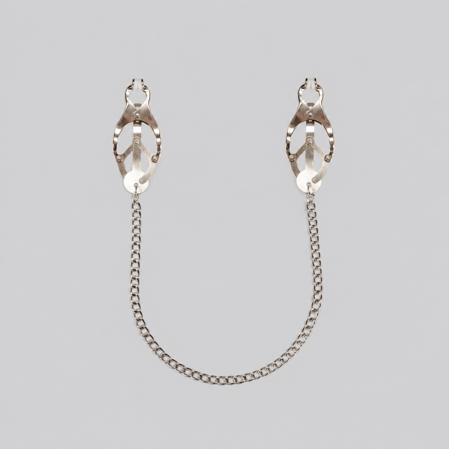 Industrial Clover Metal Nipple Clamps with Textured Pads - Silver - image 4