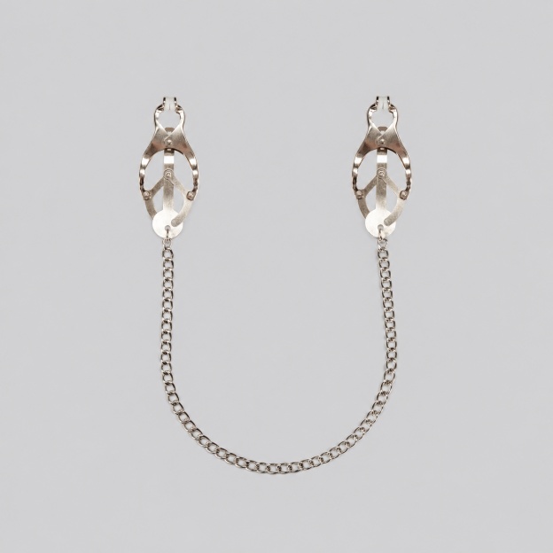 Industrial Clover Metal Nipple Clamps with Textured Pads - Silver - image 4