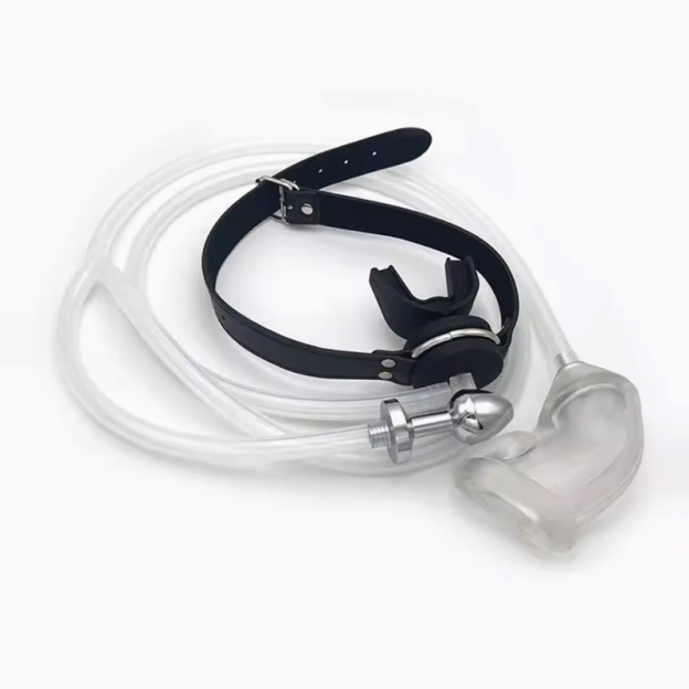 BDSM Fetish Latex Plug Urinal With Mouth Gag-WeLovePlugs