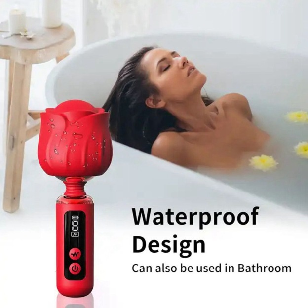 Rose-Shaped Clitoral Vibrator - Medical-Grade Silicone Stimulator with 9 Vibration Modes-WeLovePlugs