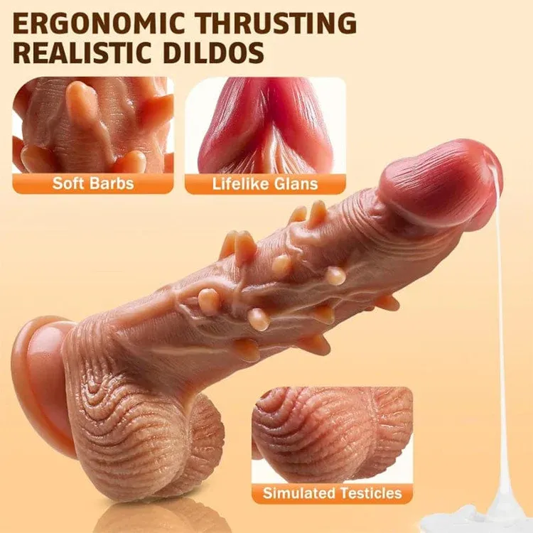 Realistic Thrusting 10 Vibration G Spot Anal Heating Dildo-WeLovePlugs